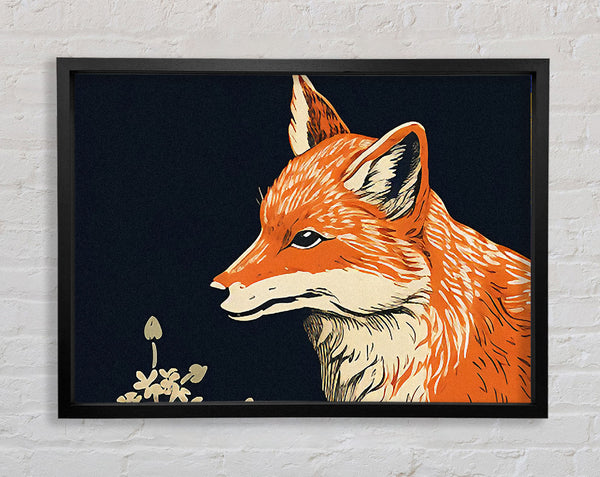 The Fox And The Flowers Framed Print