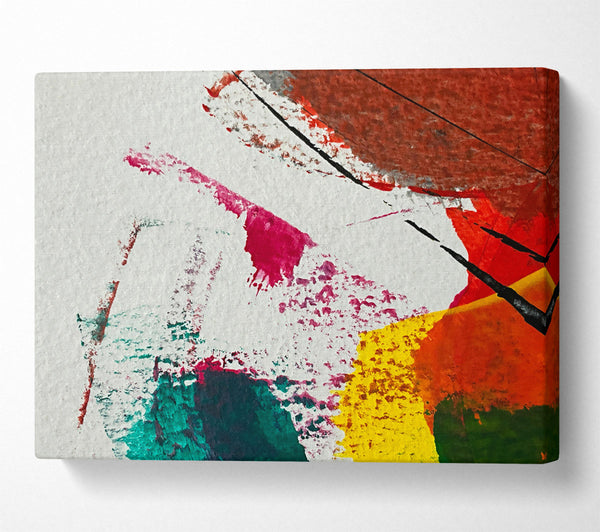  A Canvas Print of White And Crimson Strokes Canvas Wall Art