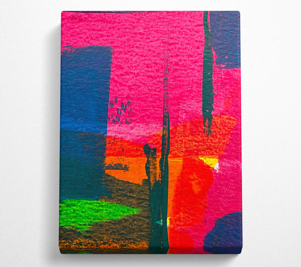  A Canvas Print of Fuchsia Abstract Lines Canvas Art