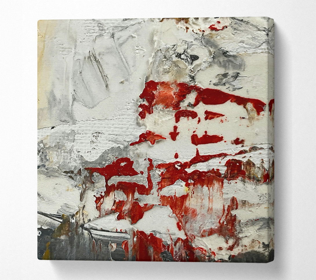  A Canvas Print of Crimson Abstract Drip Canvas Print