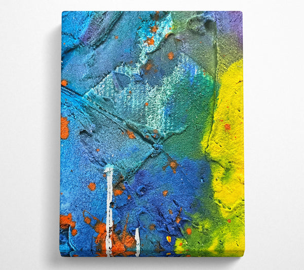  A Canvas Print of Azure Splatter Painting Canvas Wall Art
