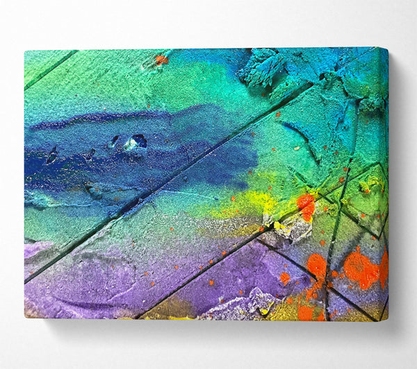  A Canvas Print of Teal Abstract Lines Canvas Art