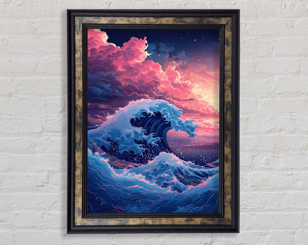 The Great Wave Sunset Framed Print