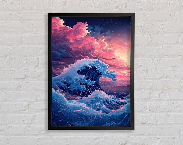 The Great Wave Sunset Framed Print