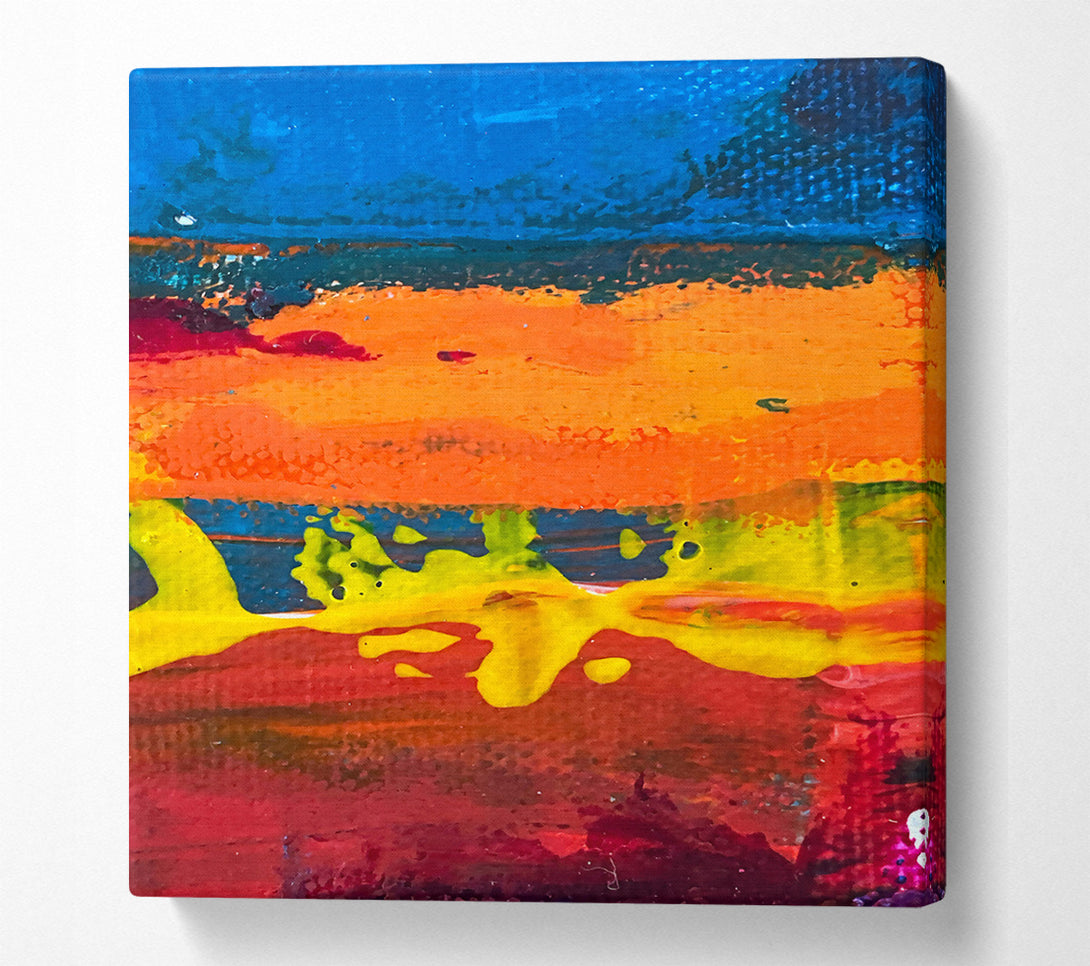  A Canvas Print of Orange Sunset Drips Canvas Print