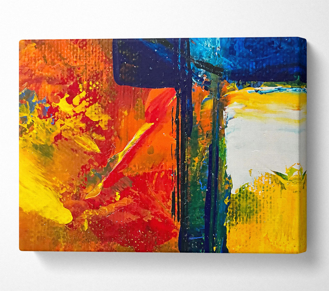  A Canvas Print of Orange Abstract Expressionism Canvas Art