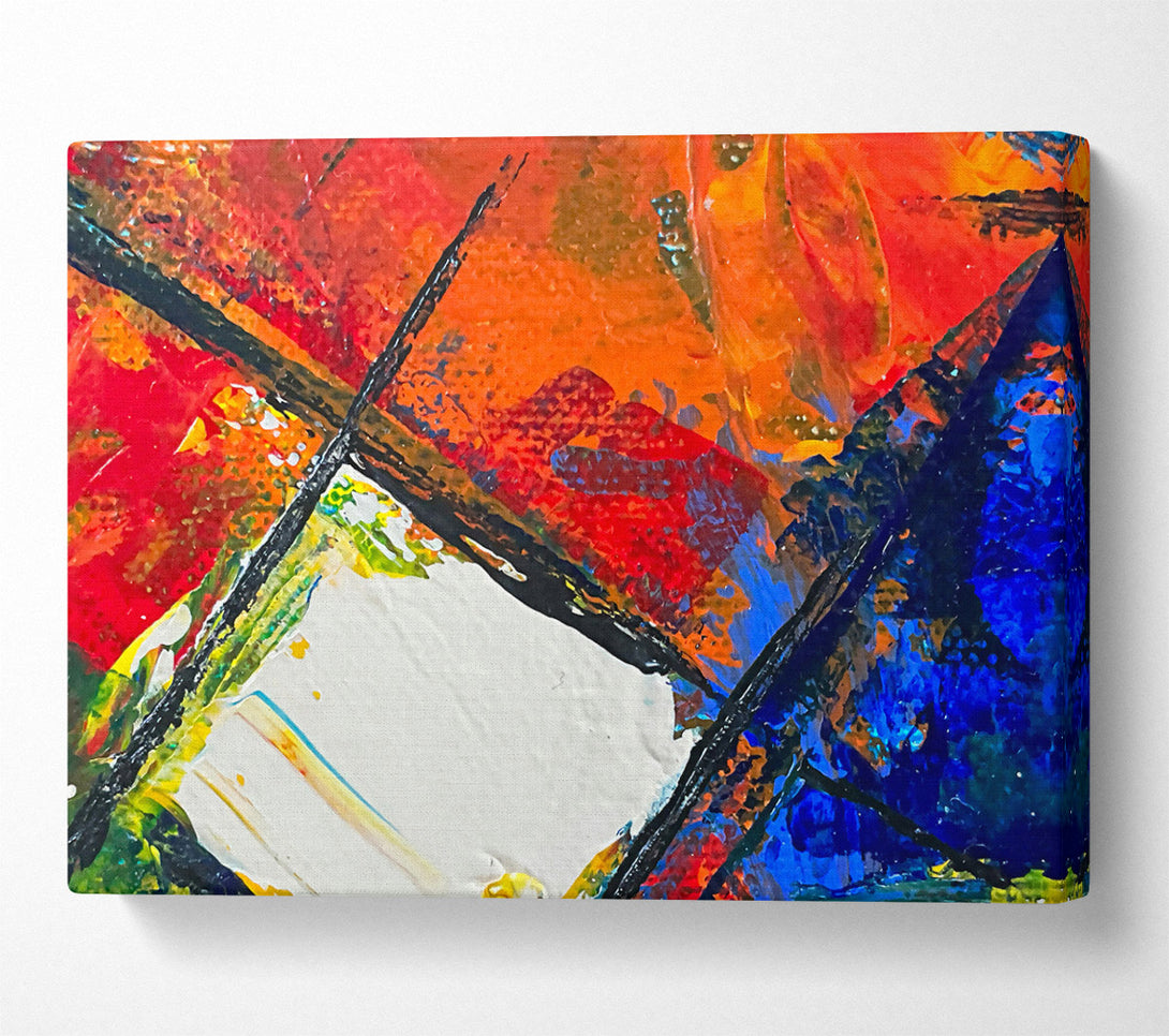  A Canvas Print of Orange Abstract Expressionism Canvas Art