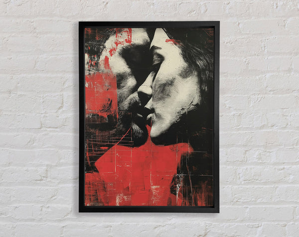 The Kiss Graffitii Framed Print
