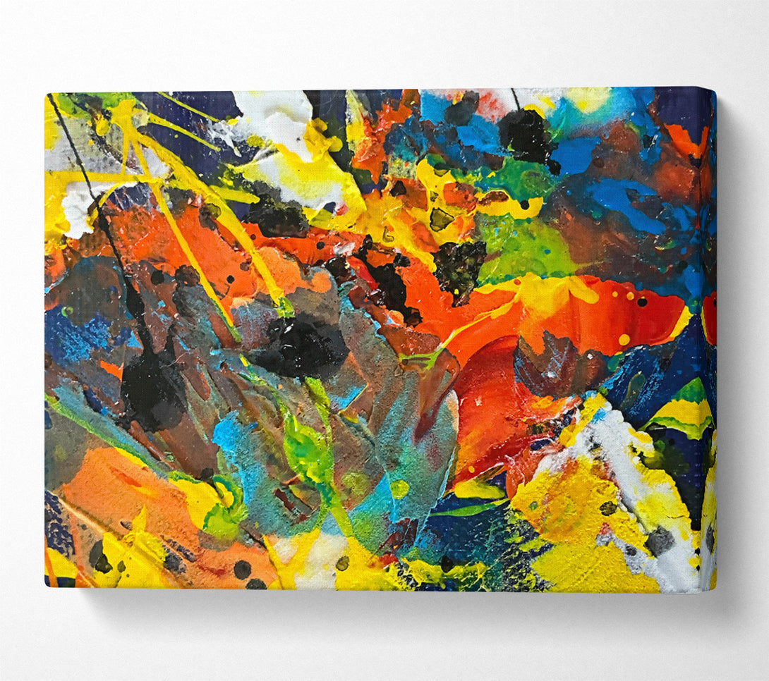  A Canvas Print of Orange Abstract Expressionism Canvas Art