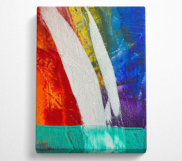  A Canvas Print of White Strokes Of Teal Canvas Print