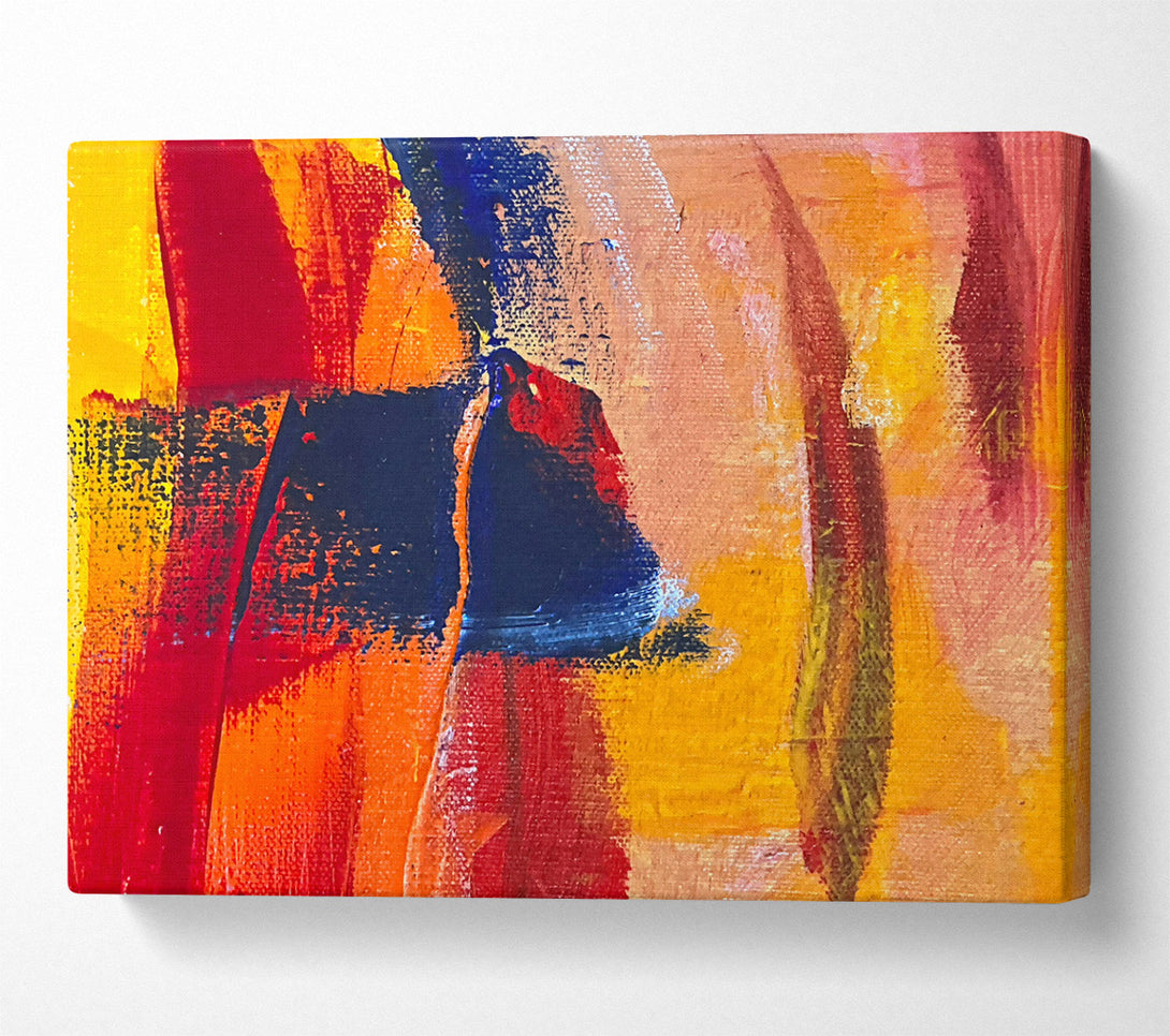  A Canvas Print of Orange Abstract Strokes Canvas Wall Art
