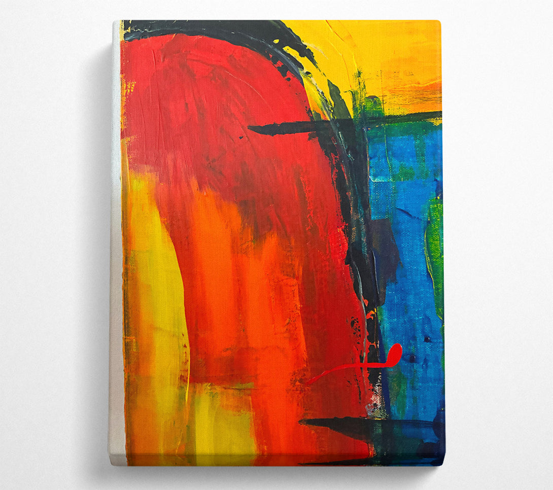  A Canvas Print of Crimson Abstract Strokes Canvas Wall Art