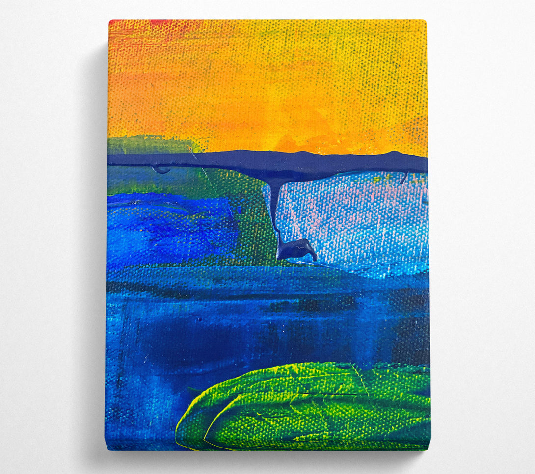  A Canvas Print of Orange Abstract Drips Canvas Print