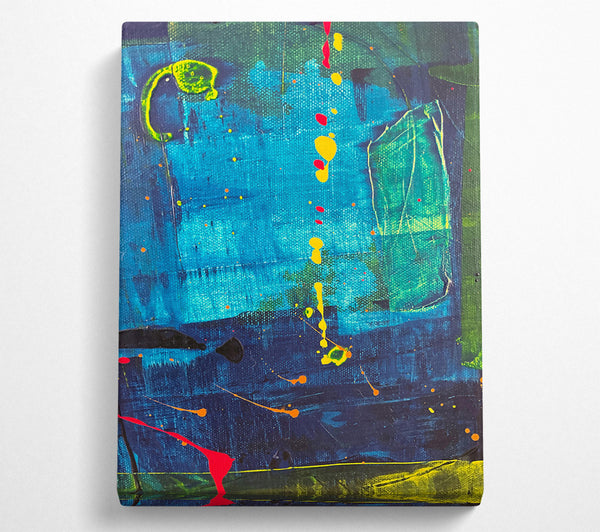  A Canvas Print of Splashes Of Teal Blue Canvas Wall Art