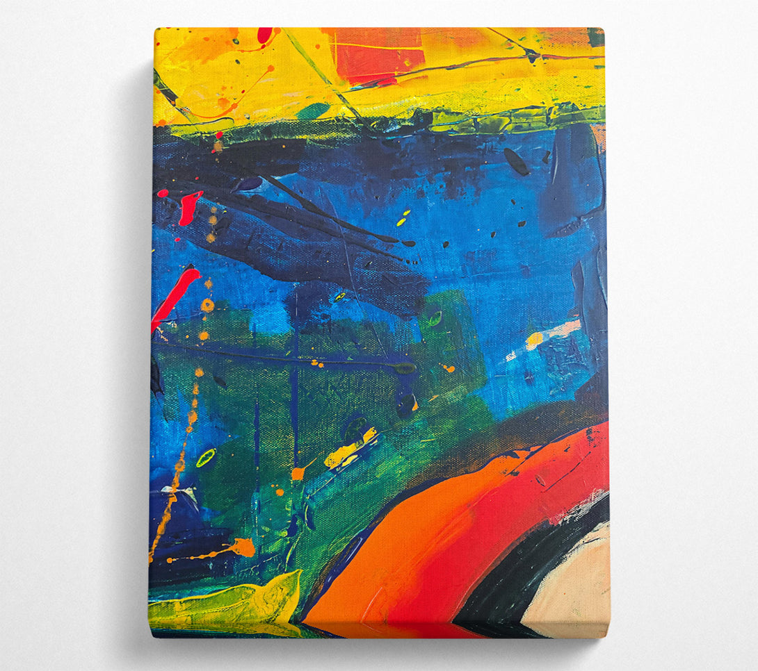  A Canvas Print of Blue And Orange Abstract Canvas Wall Art