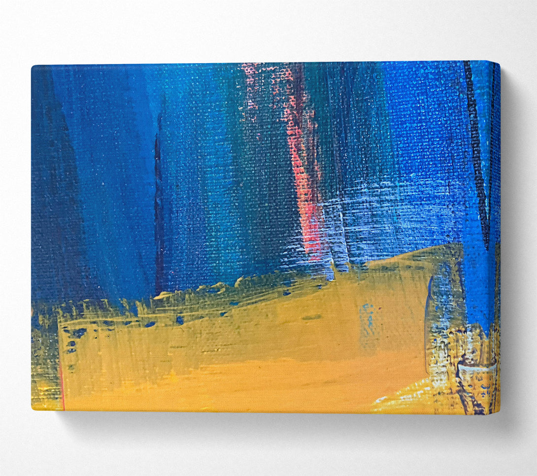  A Canvas Print of Golden Blue Abstract Canvas Print