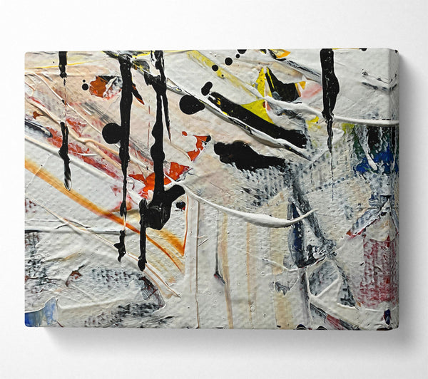  A Canvas Print of White Abstract Drips Canvas Art