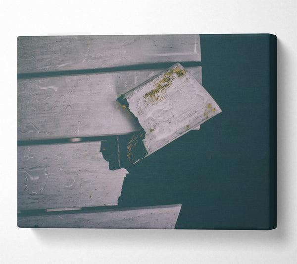  A Canvas Print of White Wooden Fracture Canvas Wall Art