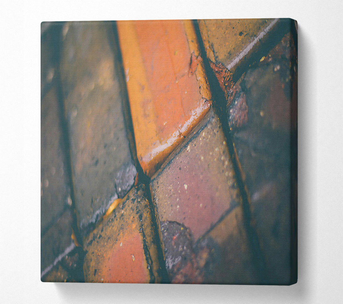  A Canvas Print of Rusty Brick Orange Canvas Art