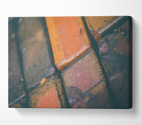  A Canvas Print of Rusty Brick Orange Canvas Art