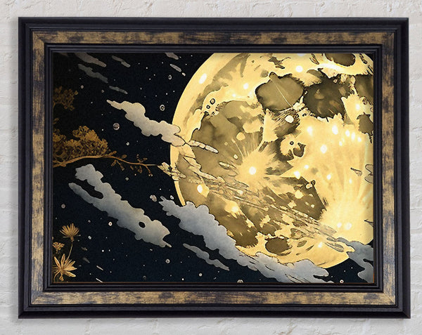 The Moon Woodland Forest Framed Print