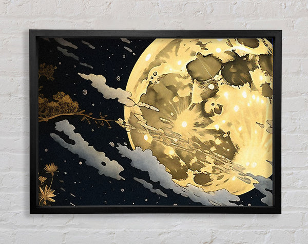The Moon Woodland Forest Framed Print