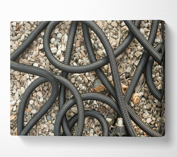  A Canvas Print of Black Twisted Lines Canvas Wall Art