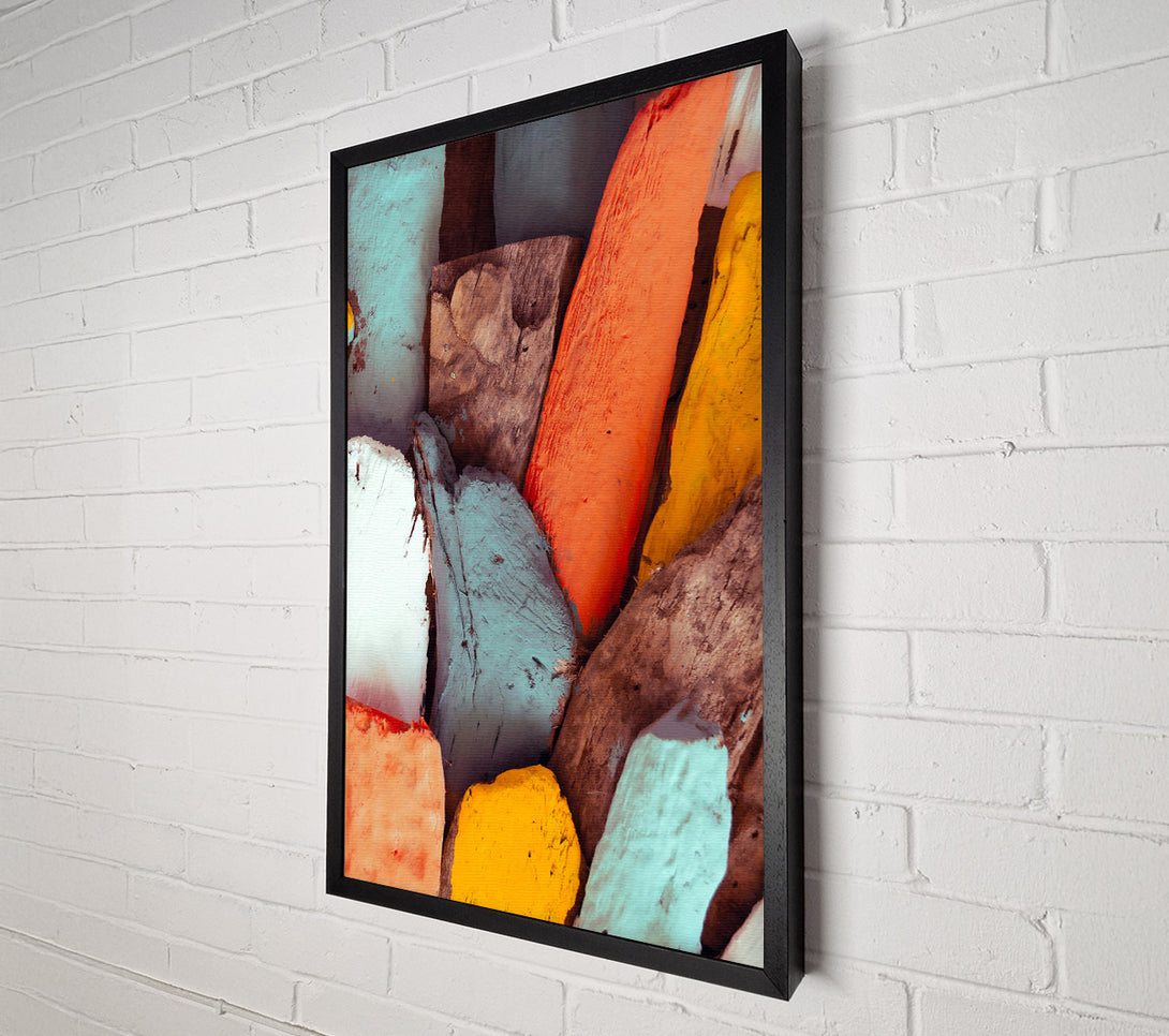  A Canvas Print of Orange Painted Driftwood Canvas Wall Art