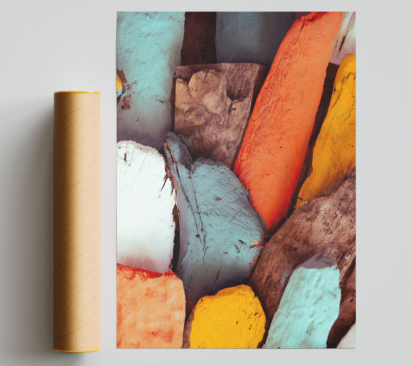 Orange Painted Driftwood