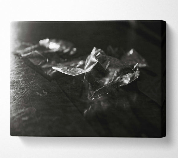  A Canvas Print of Silver Crinkled Plastic Canvas Wall Art