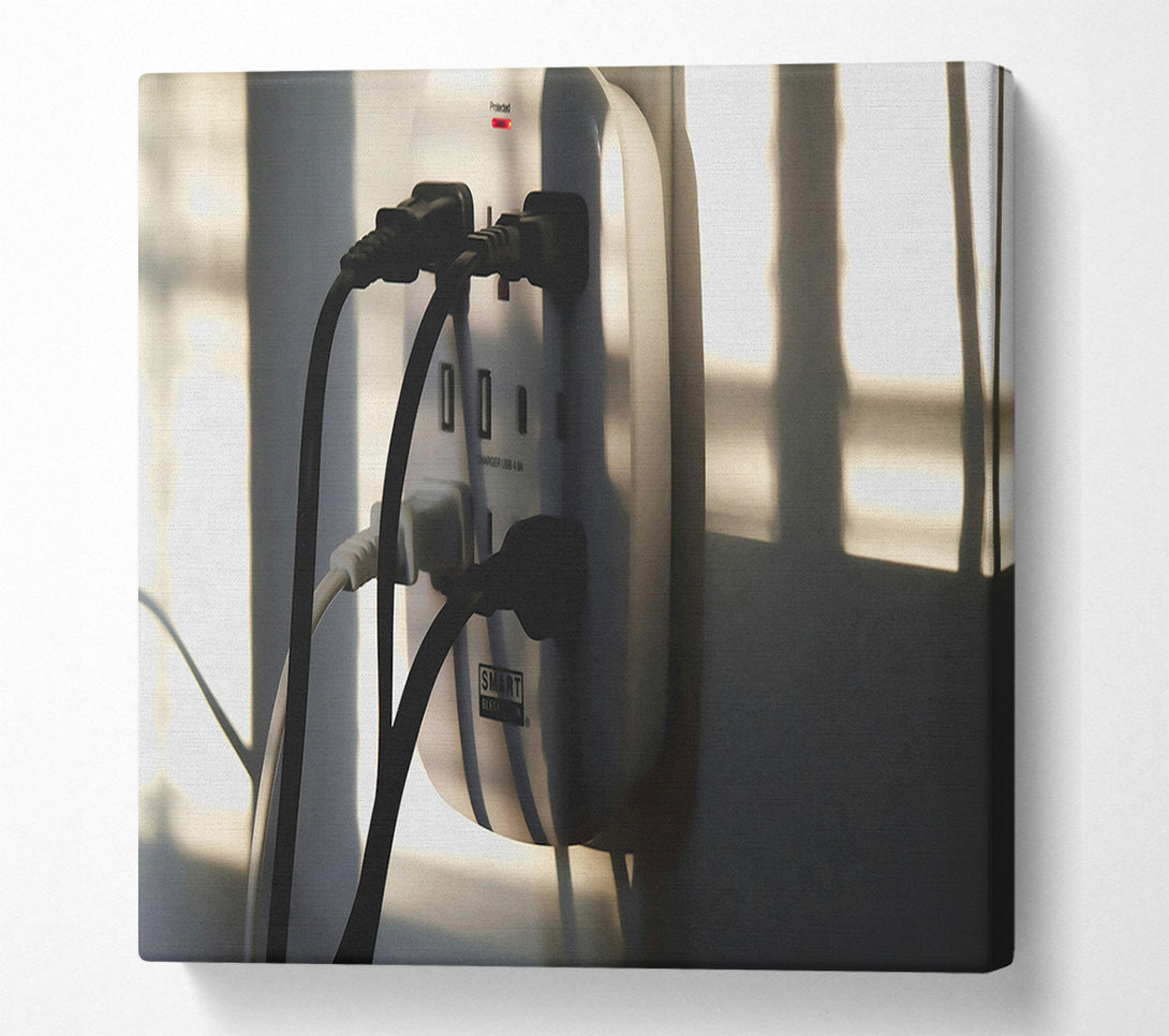  A Canvas Print of Beige Window Shadows Canvas Print