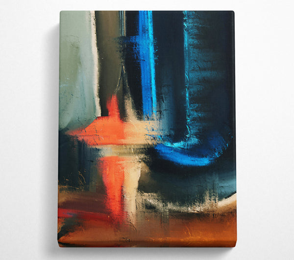  A Canvas Print of Blue Abstract Impressionism Canvas Art