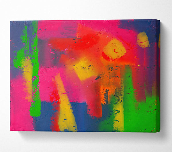  A Canvas Print of Pink Abstract Expressionism Canvas Art
