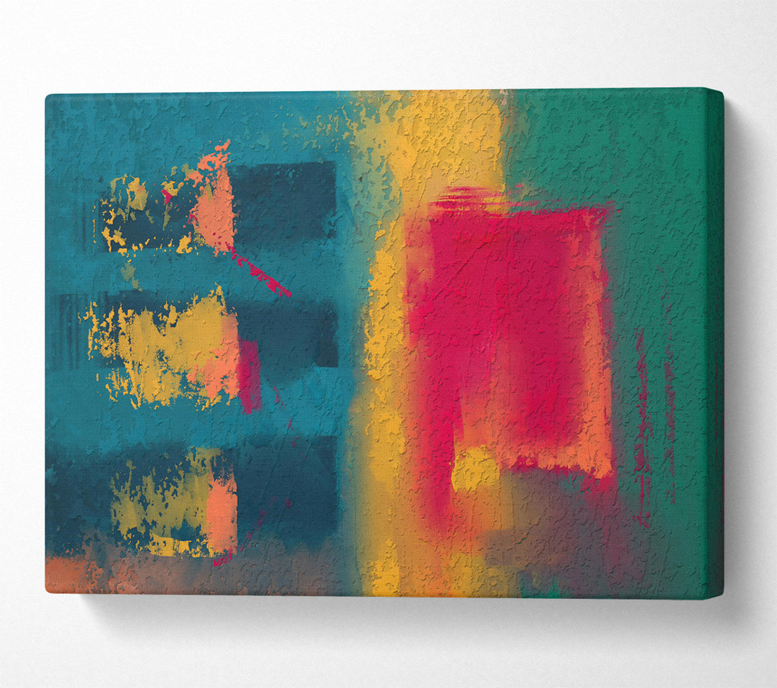  A Canvas Print of Teal And Crimson Hues Canvas Wall Art