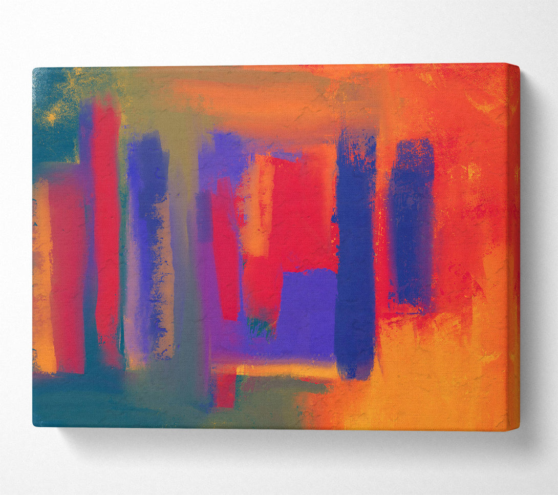  A Canvas Print of Orange Abstract Strokes Canvas Wall Art