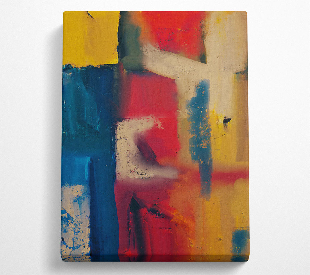  A Canvas Print of Crimson Abstract Strokes Canvas Wall Art