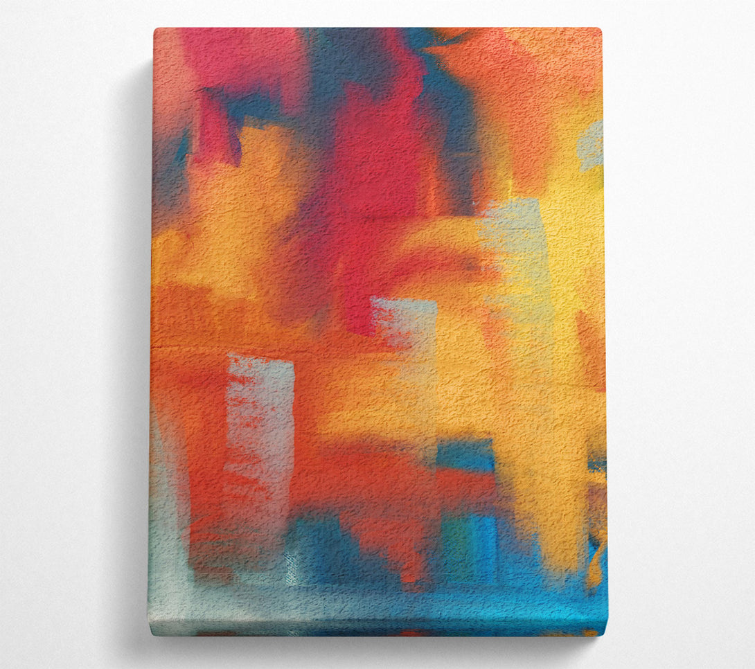  A Canvas Print of Orange And Blue Abstract Canvas Print