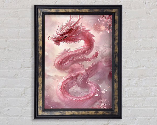 The Pink Chinese Dragon Framed Print
