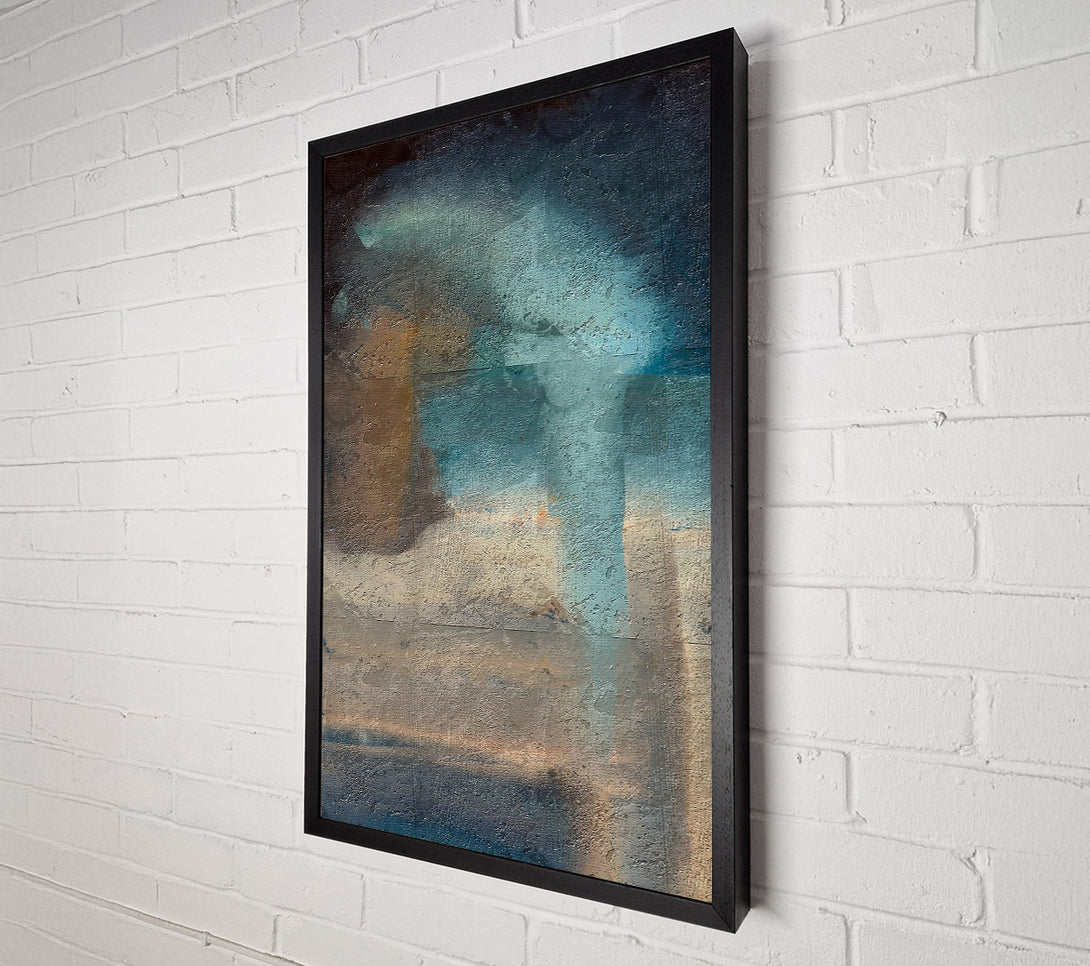  A Canvas Print of Teal Abstract Layers Canvas Art