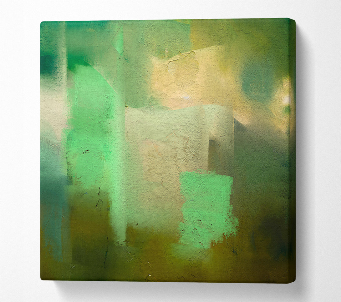  A Canvas Print of Green Abstract Layers Canvas Print