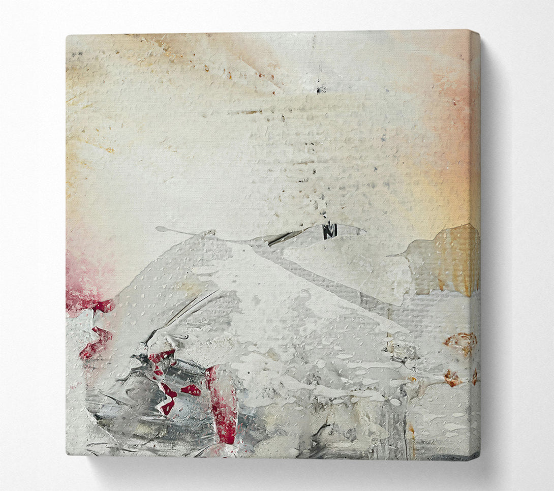  A Canvas Print of Crimson & White Abstract Canvas Wall Art