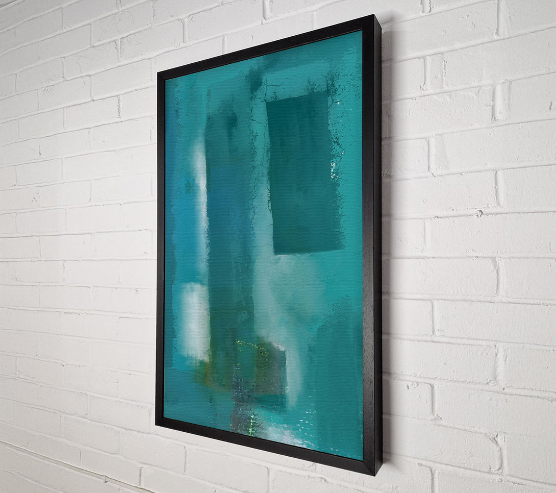  A Canvas Print of Teal Cityscape Impressionism Canvas Print