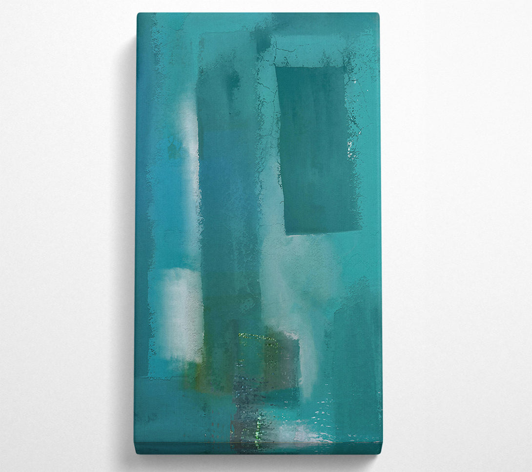  A Canvas Print of Teal Cityscape Impressionism Canvas Print