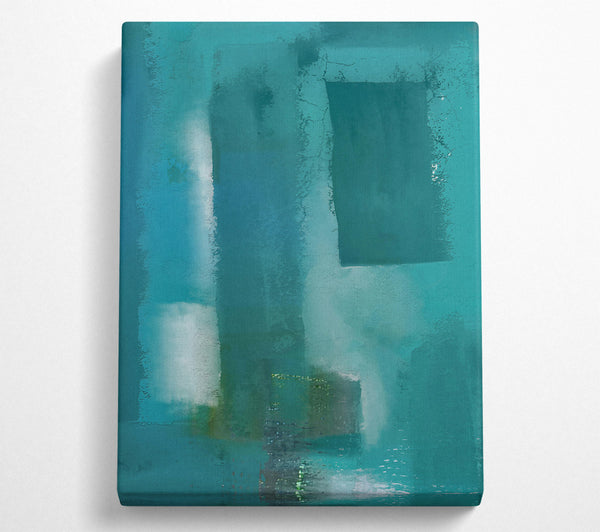  A Canvas Print of Teal Cityscape Impressionism Canvas Print