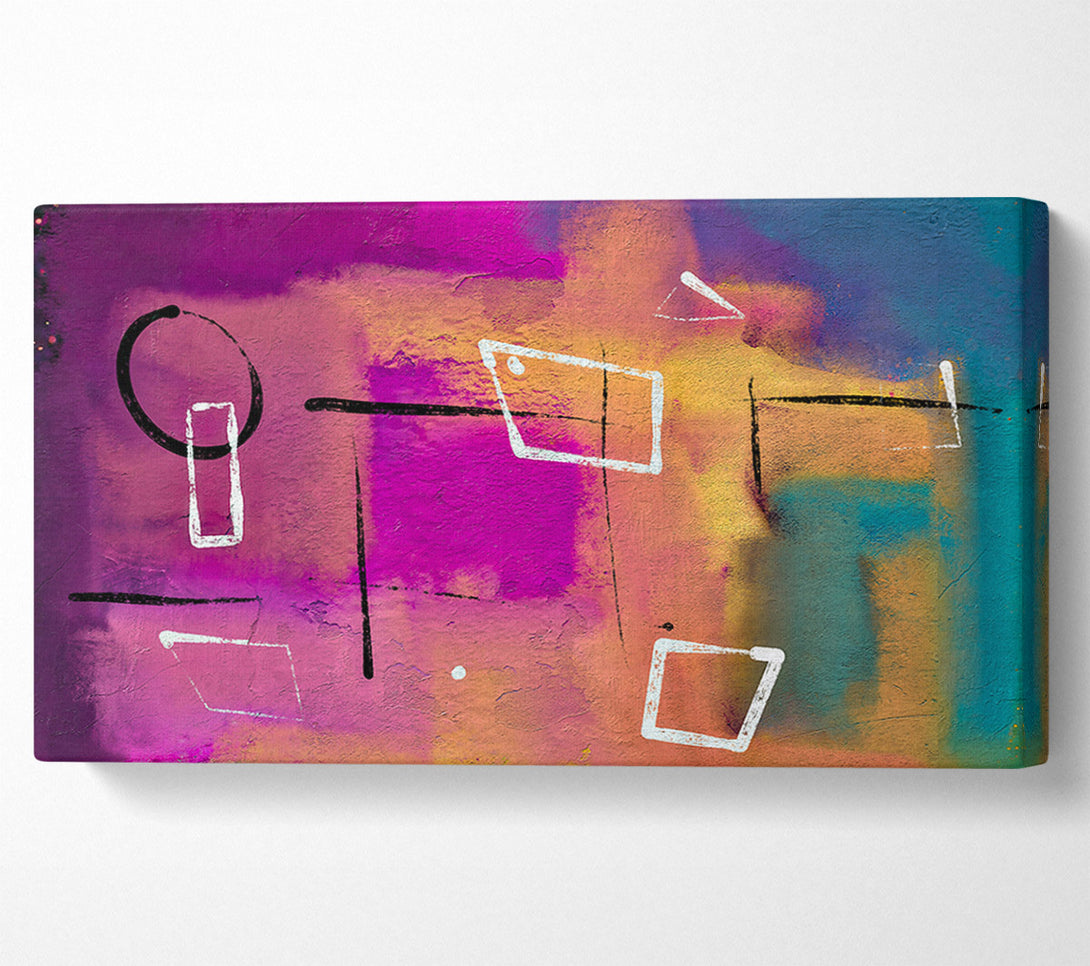 A Canvas Print of Fuchsia Geometric Hues Canvas Wall Art