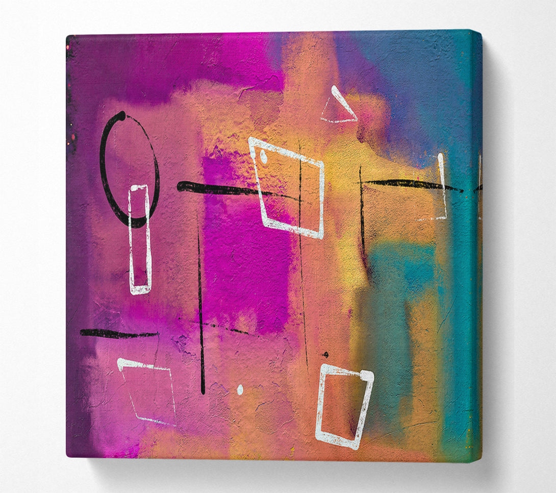  A Canvas Print of Fuchsia Geometric Hues Canvas Wall Art