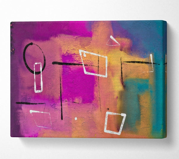  A Canvas Print of Fuchsia Geometric Hues Canvas Wall Art