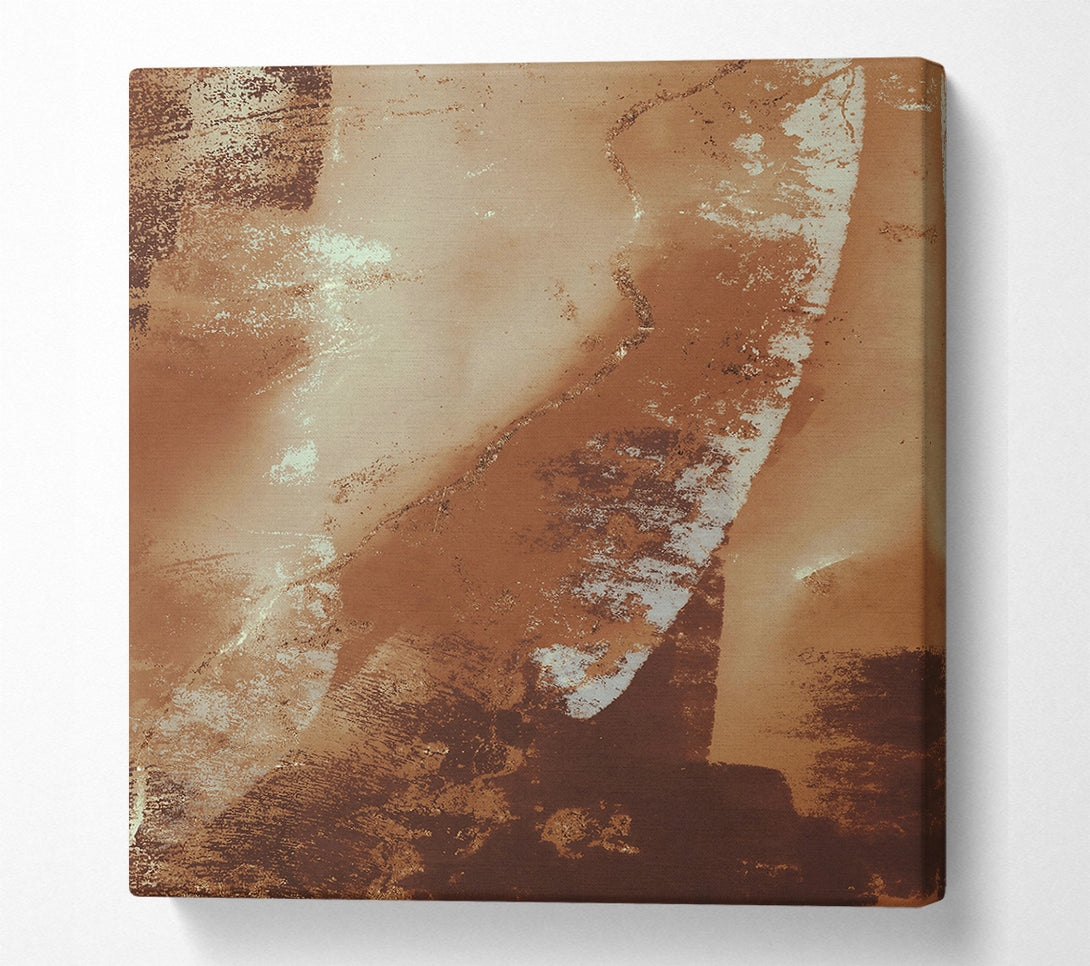  A Canvas Print of Golden Brown Abstract Canvas Wall Art