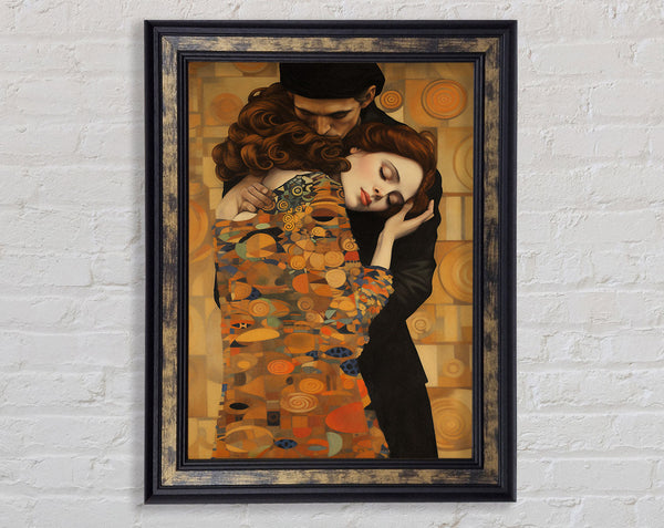 The Real Klimt The Kiss Framed Print