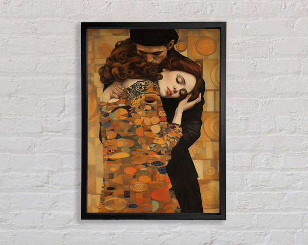 The Real Klimt The Kiss Framed Print